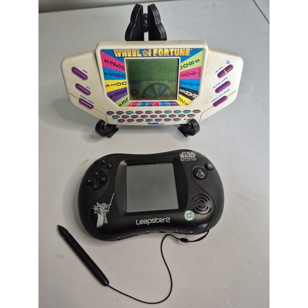 Handheld Electronic Game Lot – Leapster 2 + Wheel of Fortune Tiger – Untested /